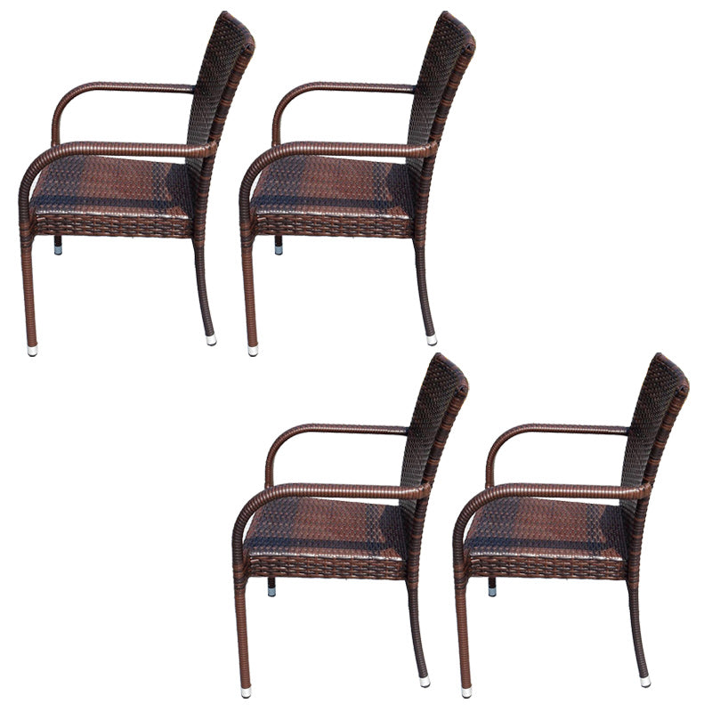 Tropical Brown Outdoors Dining Chairs 21.65" L X 20.86" W X 33.46" H