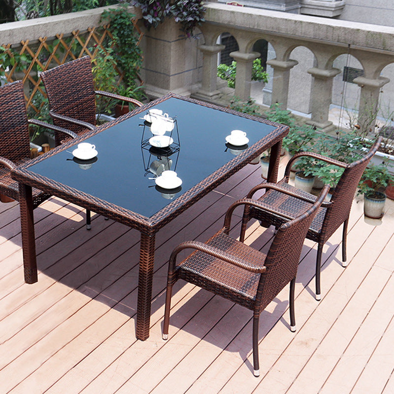 Tropical Brown Outdoors Dining Chairs 21.65" L X 20.86" W X 33.46" H