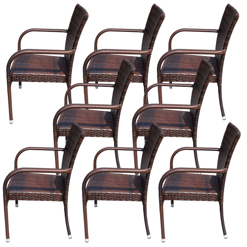Tropical Brown Outdoors Dining Chairs 21.65" L X 20.86" W X 33.46" H