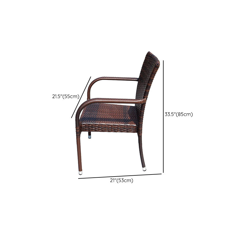 Tropical Brown Outdoors Dining Chairs 21.65" L X 20.86" W X 33.46" H