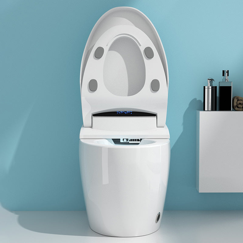 Heated Seat Floor Standing Bidet in White Smart Horizontal Toilet