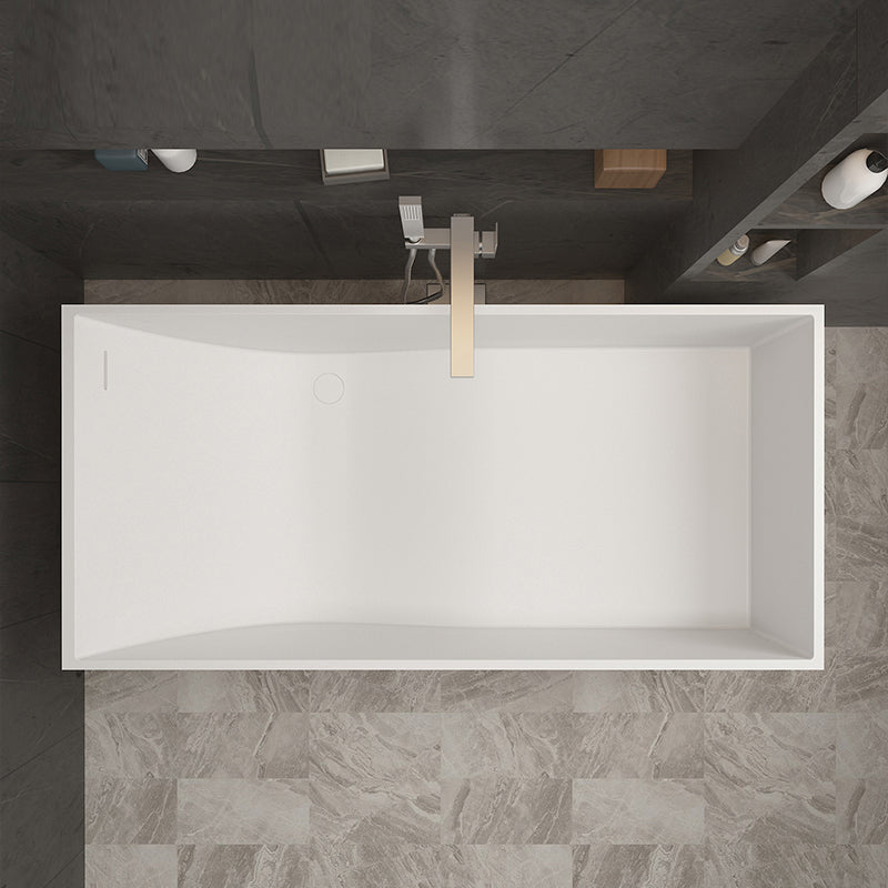 Modern Soaking Freestanding Bath Tub Stone Bathroom Bathtub with Overflow Trim