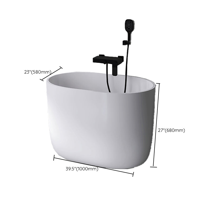 Modern Style Freestanding Bath Tub Acrylic Oval Bathtub in White