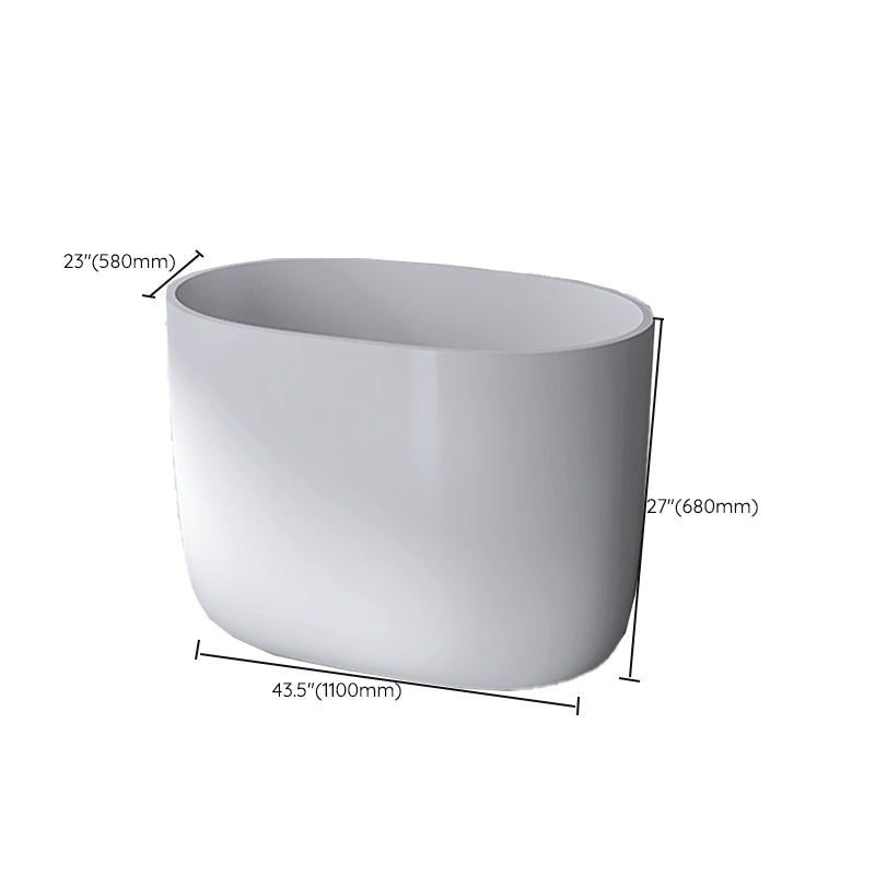 Modern Style Freestanding Bath Tub Acrylic Oval Bathtub in White
