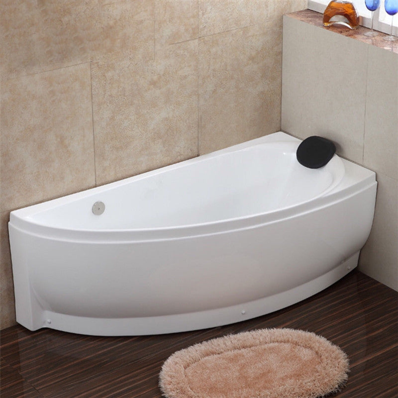 Modern Acrylic Corner Bathtub Soaking/Whirlpool Back to Wall Bathtub