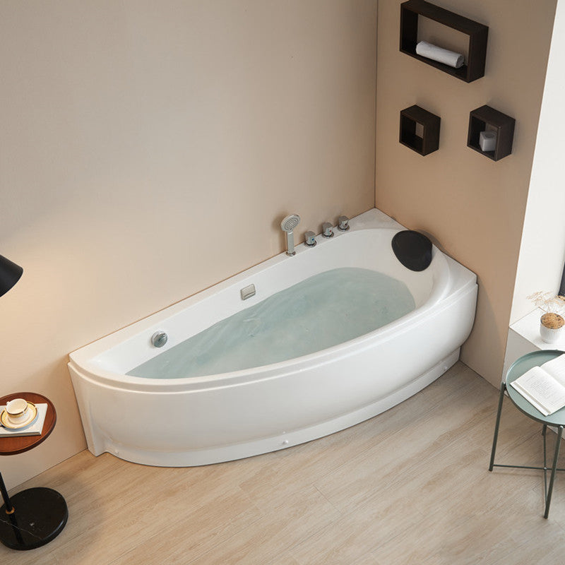 Modern Acrylic Corner Bathtub Soaking/Whirlpool Back to Wall Bathtub