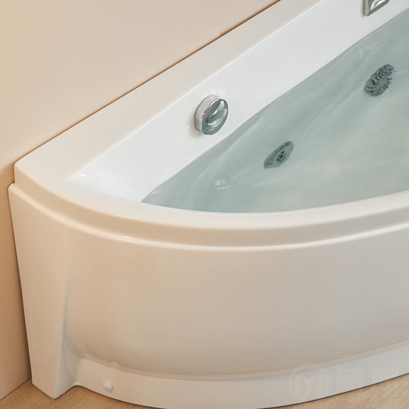 Modern Acrylic Corner Bathtub Soaking/Whirlpool Back to Wall Bathtub