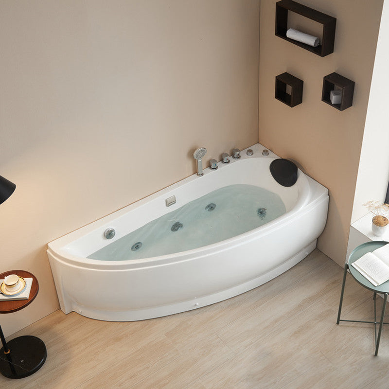 Modern Acrylic Corner Bathtub Soaking/Whirlpool Back to Wall Bathtub