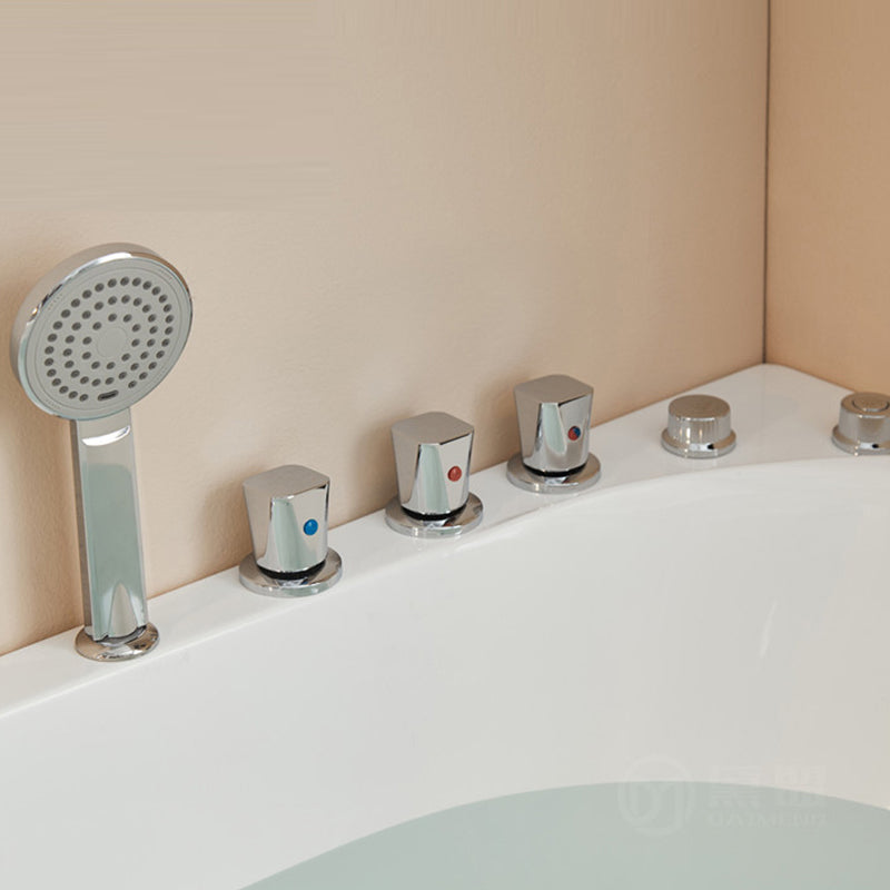 Modern Acrylic Corner Bathtub Soaking/Whirlpool Back to Wall Bathtub
