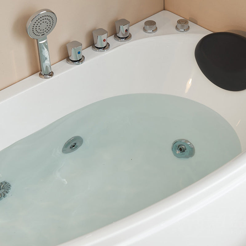 Modern Acrylic Corner Bathtub Soaking/Whirlpool Back to Wall Bathtub