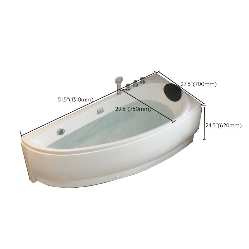 Modern Acrylic Corner Bathtub Soaking/Whirlpool Back to Wall Bathtub