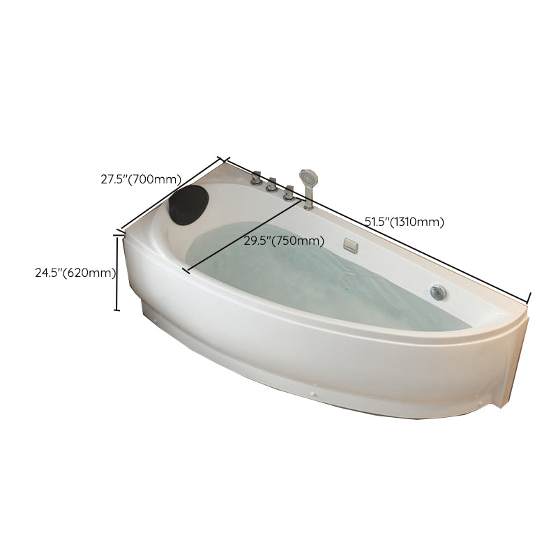 Modern Acrylic Corner Bathtub Soaking/Whirlpool Back to Wall Bathtub