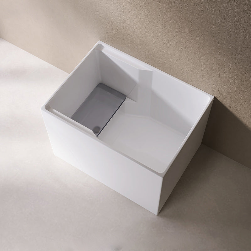 Modern Style Acrylic Soaking Bathtub Rectangle Back to Wall Bathtub