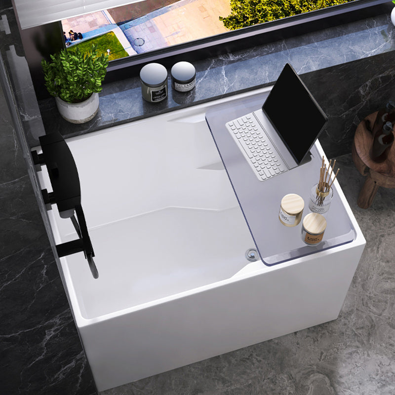 Modern Style Acrylic Soaking Bathtub Rectangle Back to Wall Bathtub