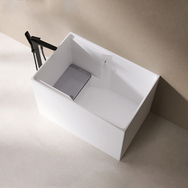 Modern Style Acrylic Soaking Bathtub Rectangle Back to Wall Bathtub