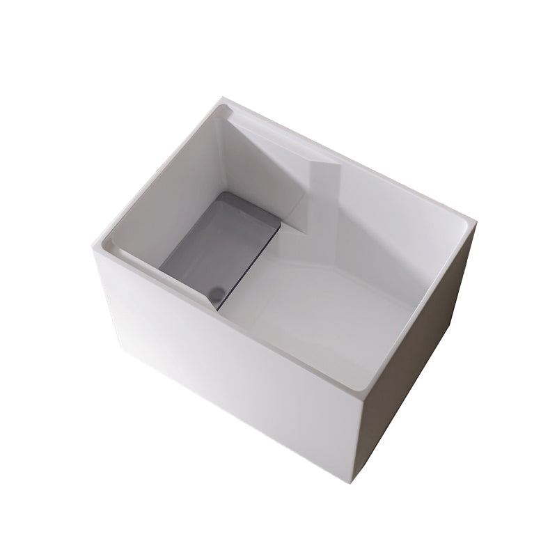 Modern Style Acrylic Soaking Bathtub Rectangle Back to Wall Bathtub
