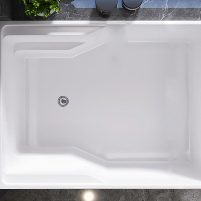 Modern Style Acrylic Soaking Bathtub Rectangle Back to Wall Bathtub