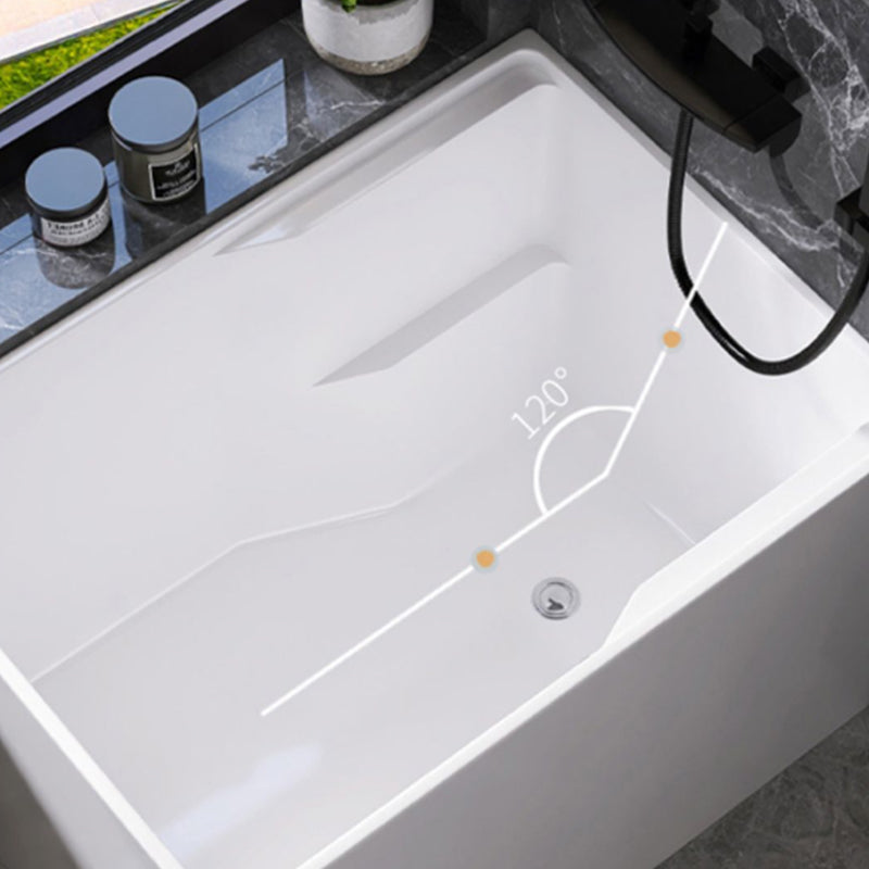 Modern Style Acrylic Soaking Bathtub Rectangle Back to Wall Bathtub