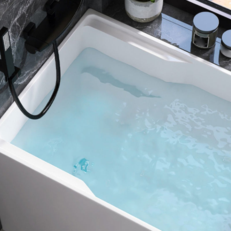 Modern Style Acrylic Soaking Bathtub Rectangle Back to Wall Bathtub