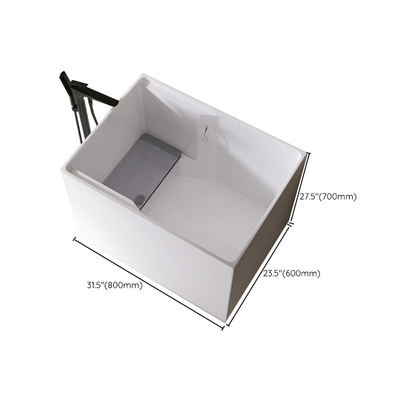 Modern Style Acrylic Soaking Bathtub Rectangle Back to Wall Bathtub