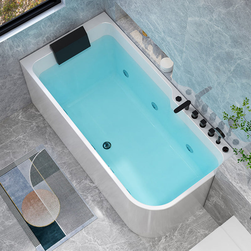 Modern Acrylic Soaking/Whirlpool Bathtub Rectangle Back to Wall Bathtub