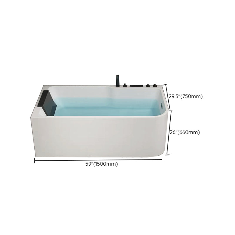 Modern Acrylic Soaking/Whirlpool Bathtub Rectangle Back to Wall Bathtub