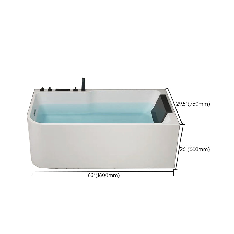 Modern Acrylic Soaking/Whirlpool Bathtub Rectangle Back to Wall Bathtub