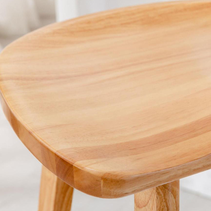 Contemporary Solid Wood Barstools Saddle Seat Bar Stools with Footrest