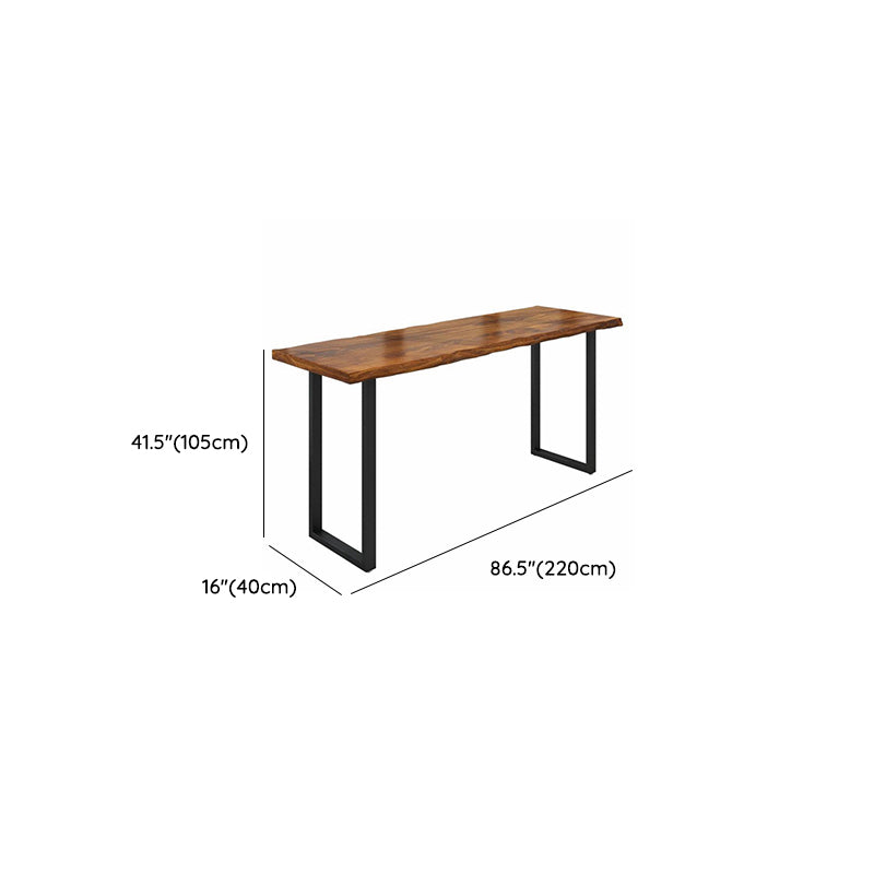 Modern Solid Wood Bistro Bar Table Rectangle Metal Base Bar Table for Dining Room