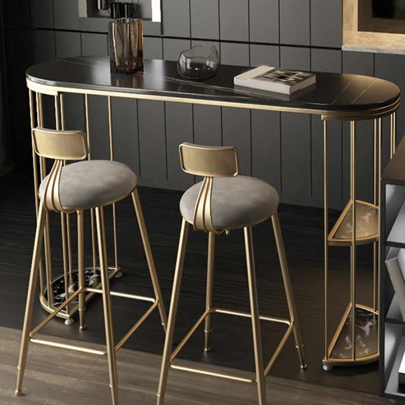 Industrial Bar Dining Table Oval Counter Height Dining Table for Kitchen