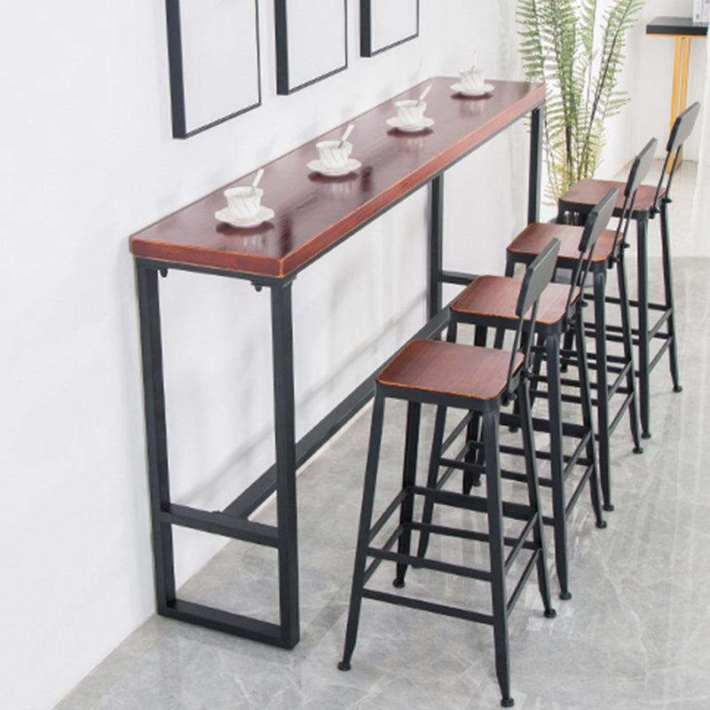 Solid Wood Bar Table Industrial Style Dining Table for Kitchen