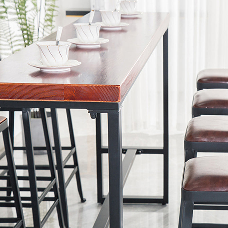 Solid Wood Bar Table Industrial Style Dining Table for Kitchen