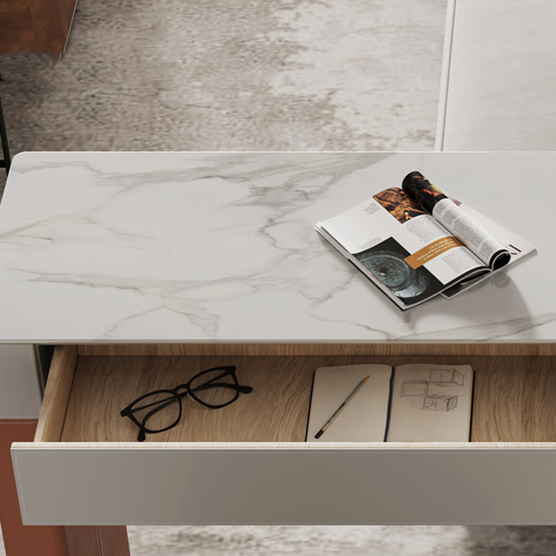 Contemporary Rectangle Bar Dining Table Leather and Wood Pedestal Bar Table