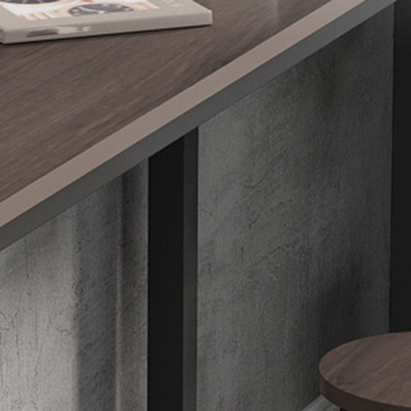 Industrial Wood Top Bar Table Rectangle Counter Height Dining Table