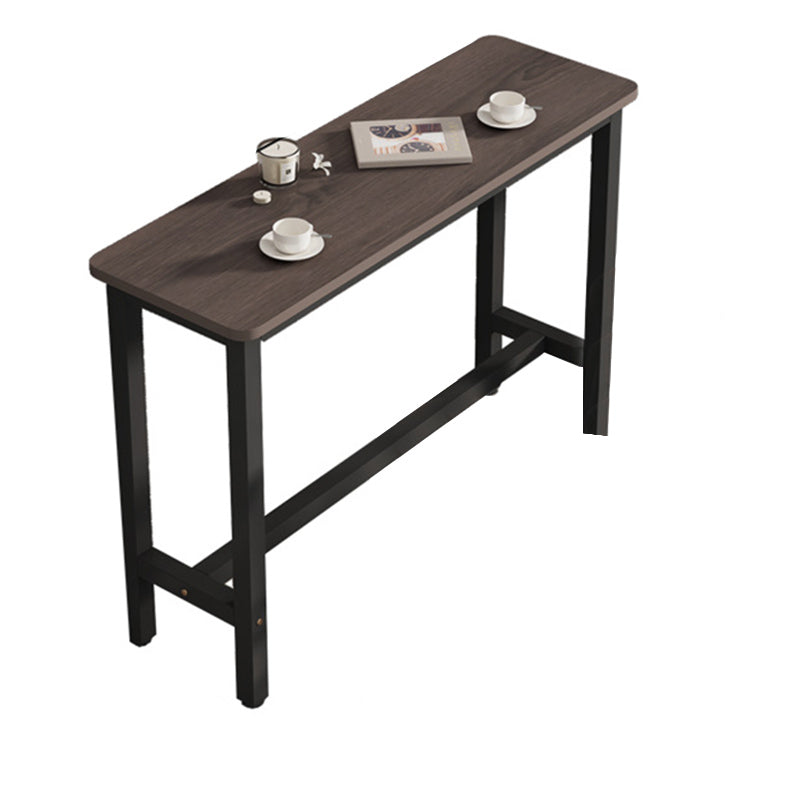 Industrial Wood Top Bar Table Rectangle Counter Height Dining Table