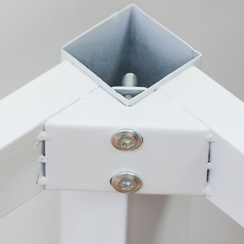 Industrial Metal Trestle Base Bar Table Rectangle Wood Top Counter Height Table