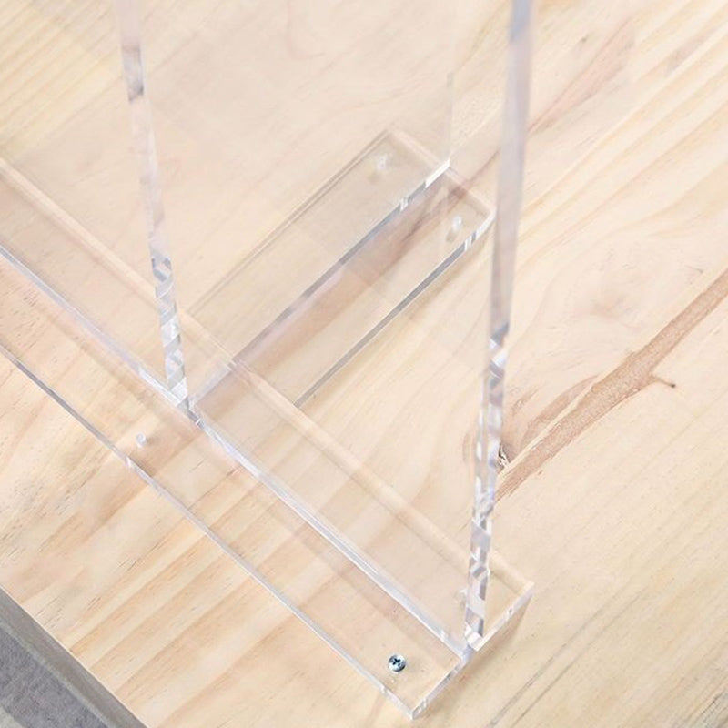 Contemporary Double Pedestal Bar Dining Table Rectangle Bar Table in Acrylic and Wood