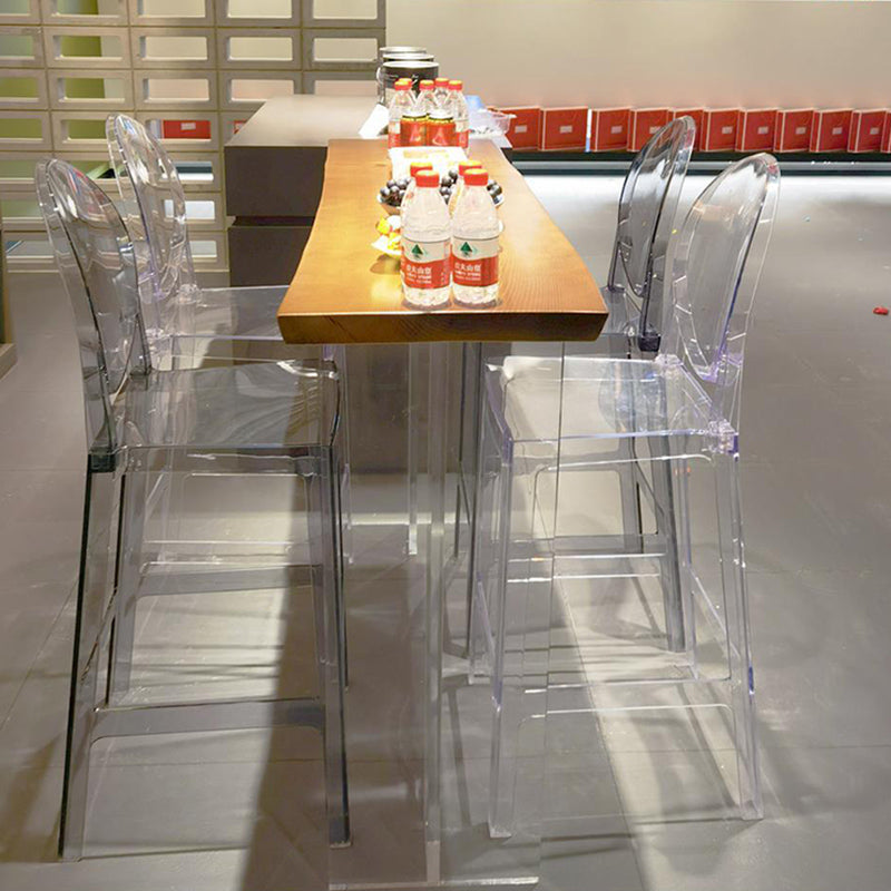 Contemporary Double Pedestal Bar Dining Table Rectangle Bar Table in Acrylic and Wood