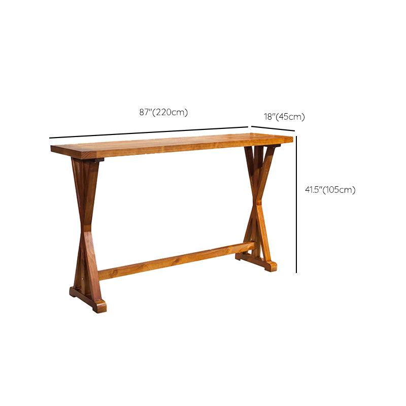 Modern Style Bistro Bar Table Rectangle Solid Wood Bar Table