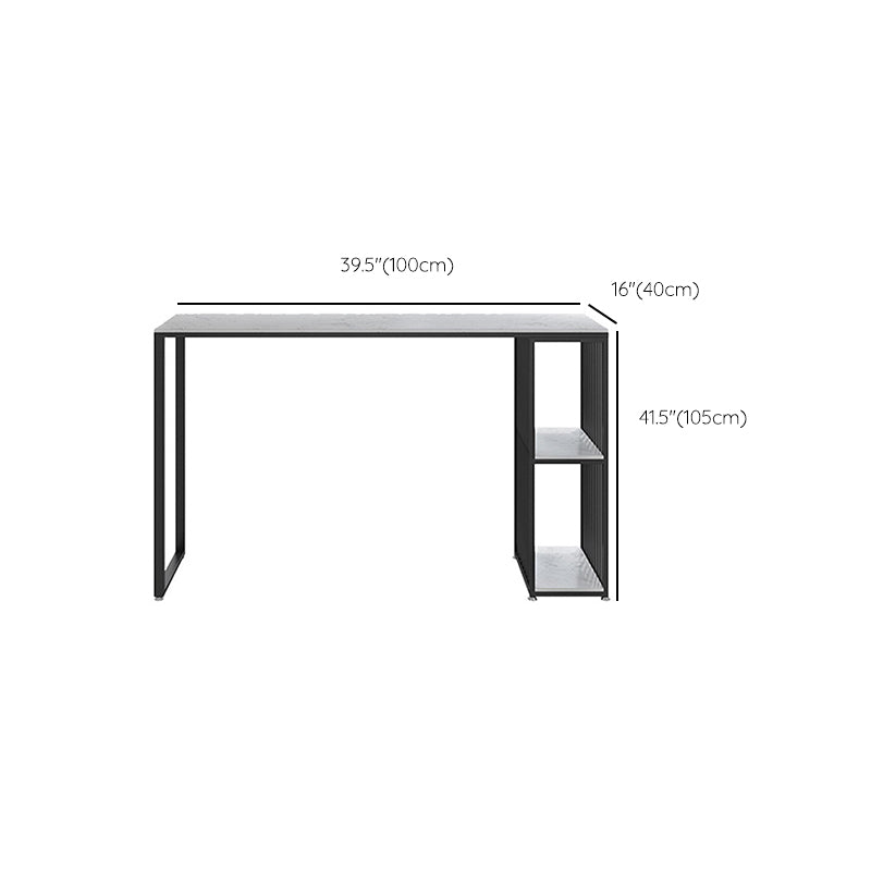 Contemporary Metal Frame Bar Dining Table Rectangle Bar Table with Storage