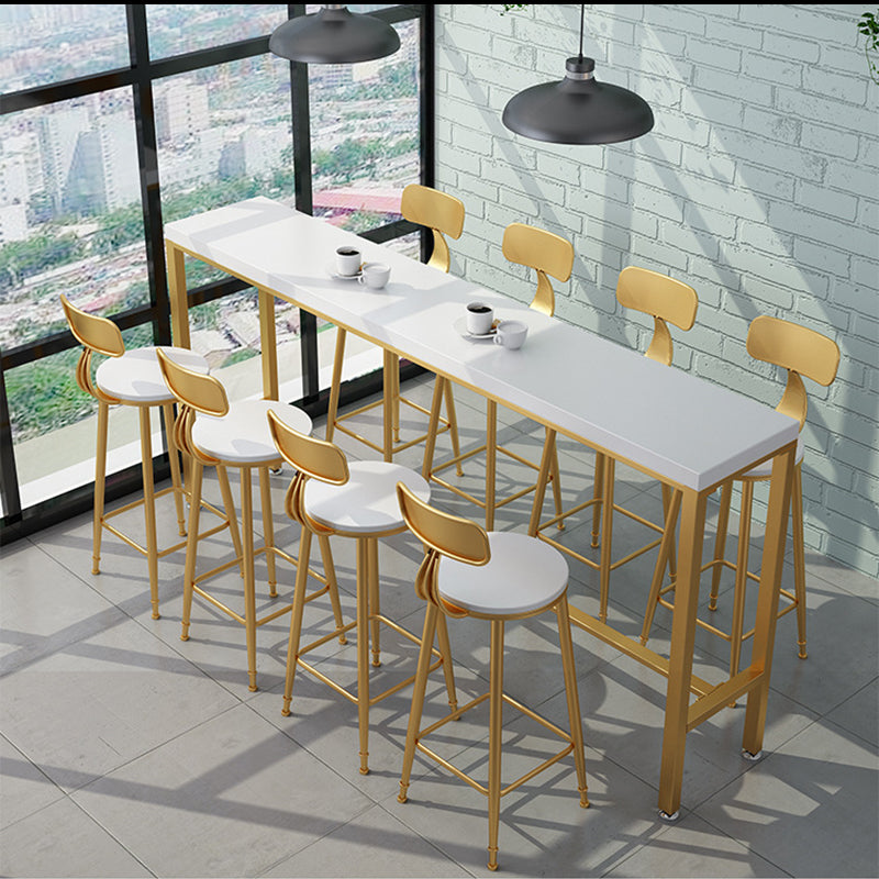 Pine Solid Wood Bar Height Table Glam Rectangle Indoor Bar Table