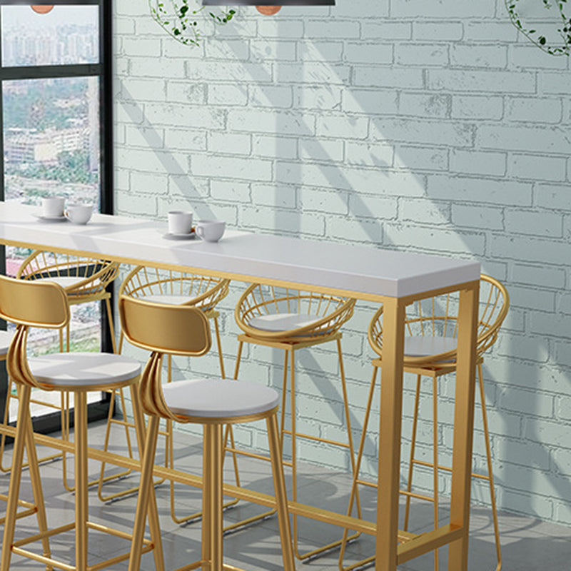 Pine Solid Wood Bar Height Table Glam Rectangle Indoor Bar Table