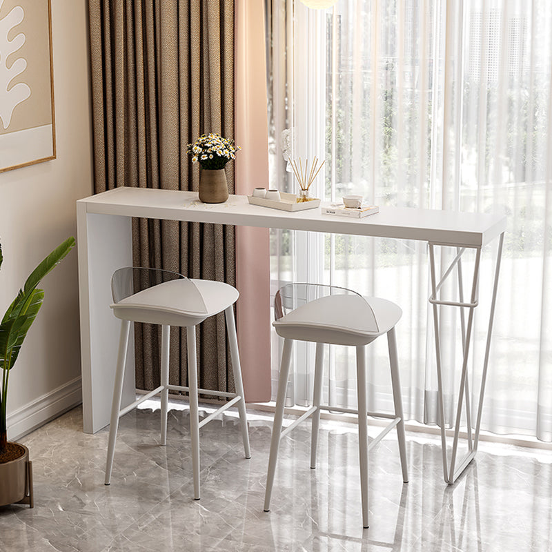 Modern White Bistro Bar Table Rectangle Solid Wood Bar Table for Home