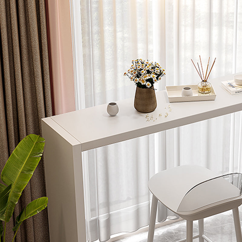 Modern White Bistro Bar Table Rectangle Solid Wood Bar Table for Home
