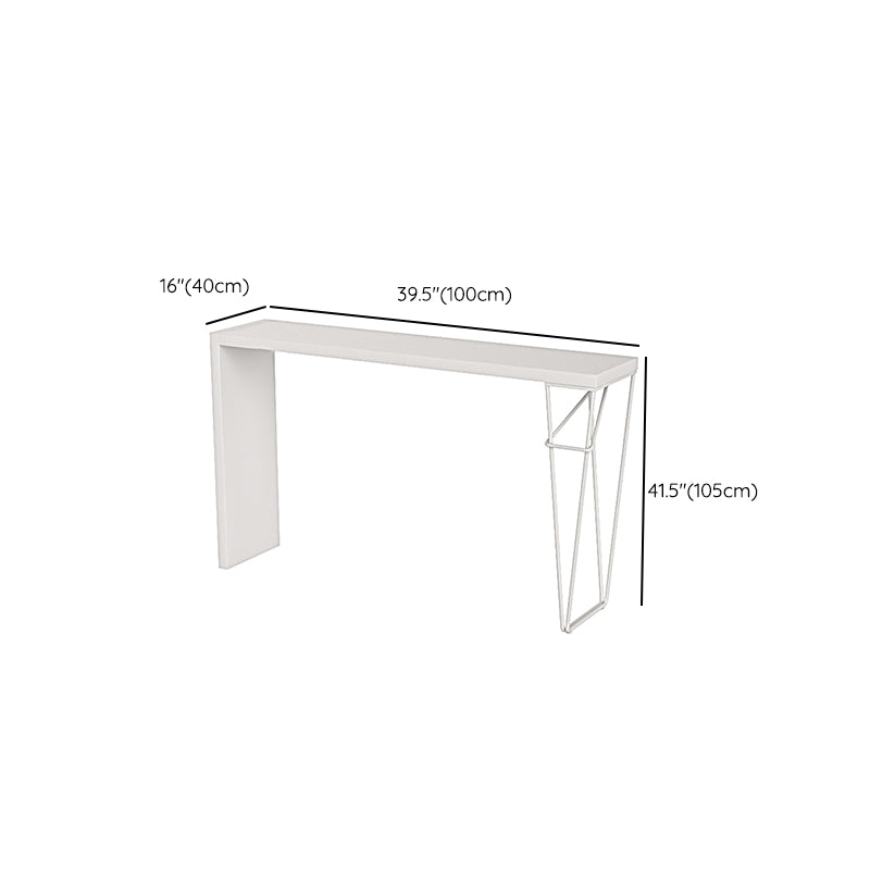 Modern White Bistro Bar Table Rectangle Solid Wood Bar Table for Home