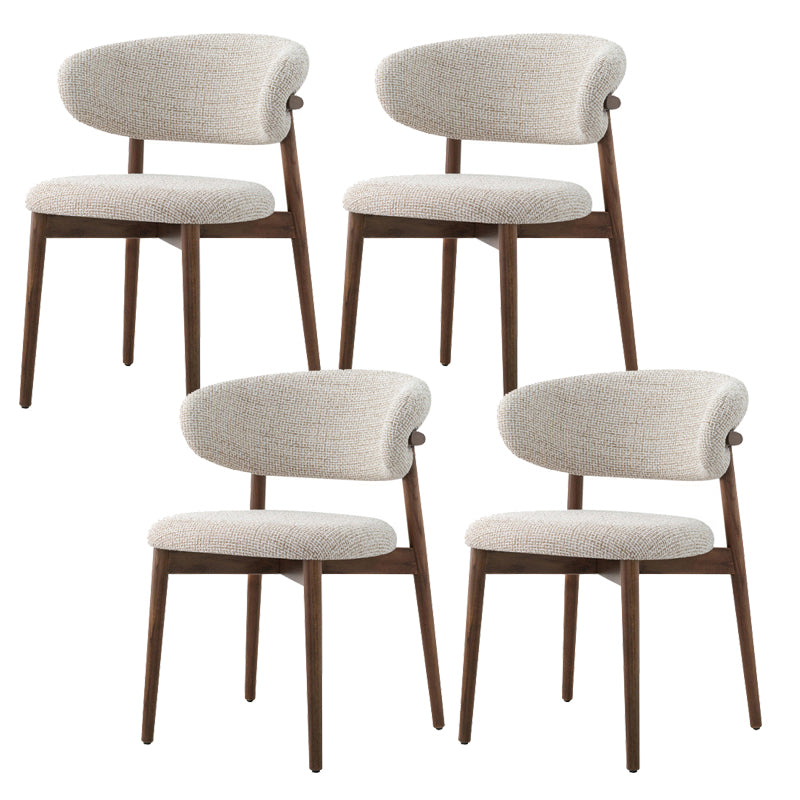 Upholstered Linen Fabric Dining Chair Contemporary Kitchen Dining Side Chair