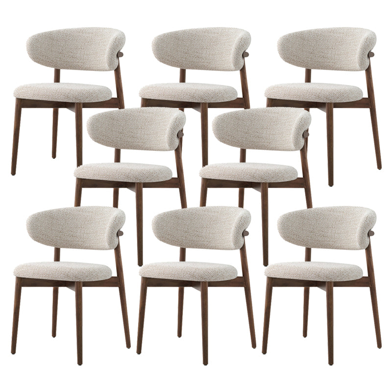 Upholstered Linen Fabric Dining Chair Contemporary Kitchen Dining Side Chair