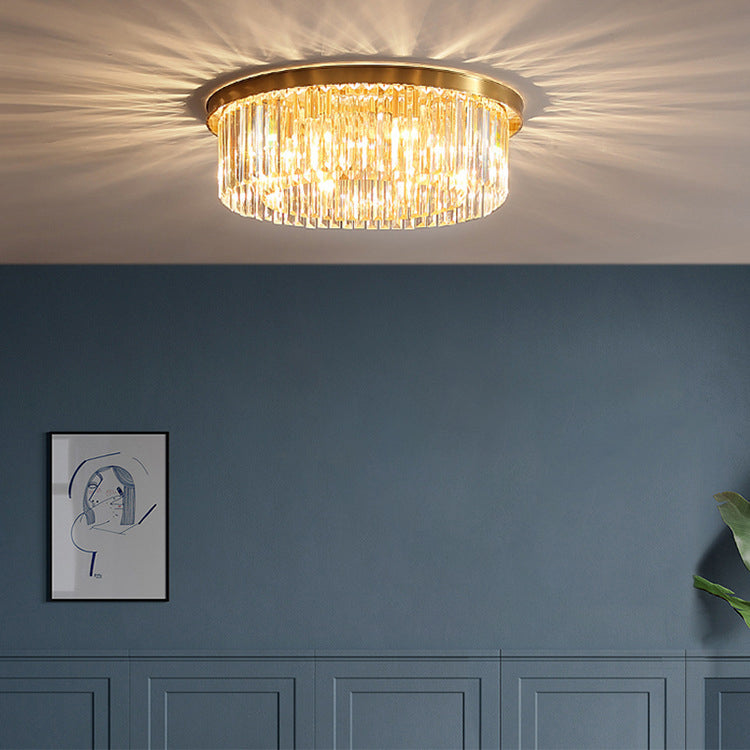 Modern Round Shape Flush Mount Light Fixtures Crystal Flush Mount Ceiling Light