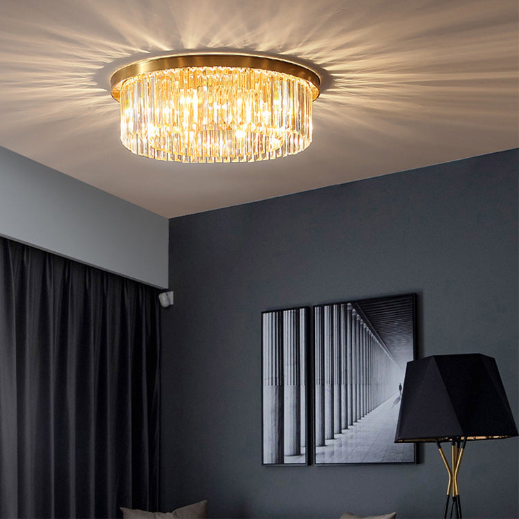 Modern Round Shape Flush Mount Light Fixtures Crystal Flush Mount Ceiling Light