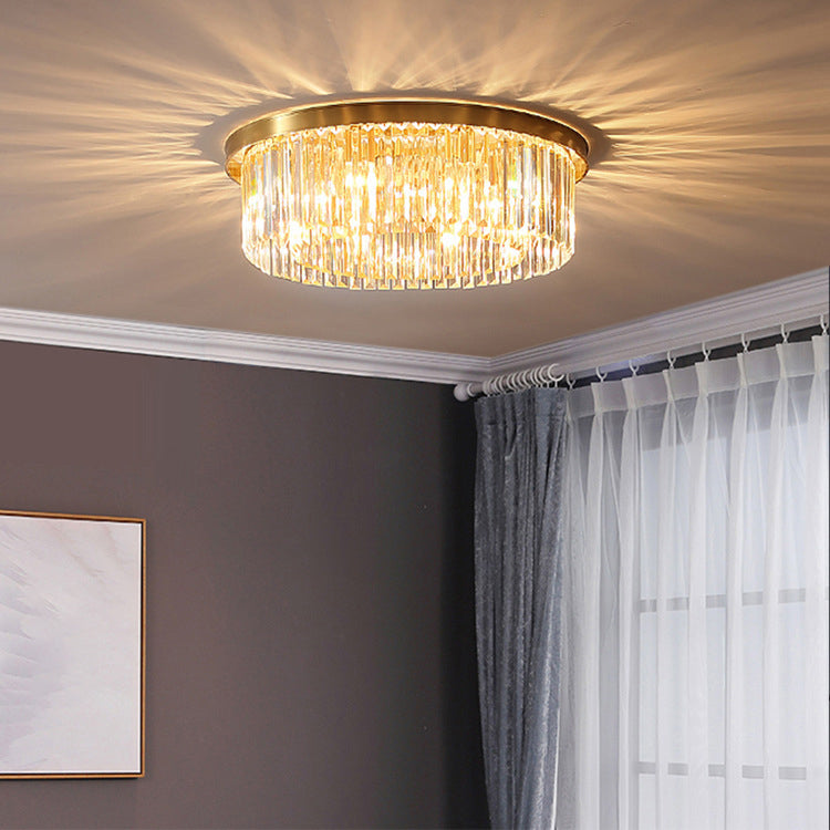 Modern Round Shape Flush Mount Light Fixtures Crystal Flush Mount Ceiling Light